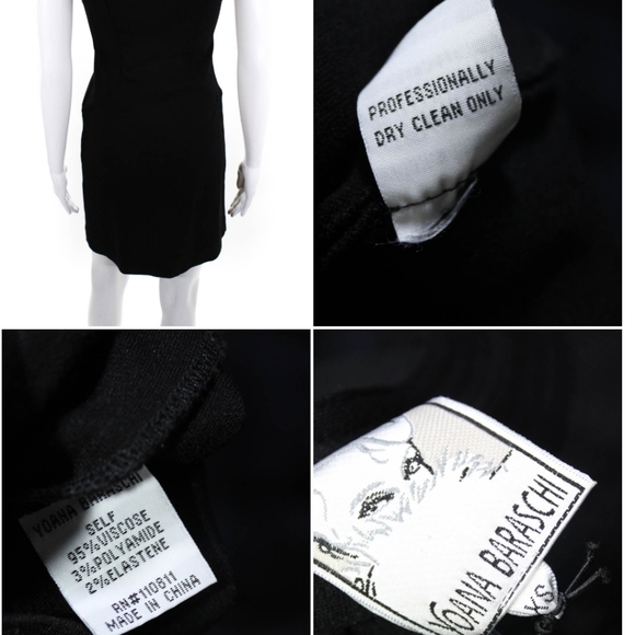 YOANA BARASCHI ANTHROPOLOGIE SLEEVELESS SOLID PRINT A LINE DRESS BLACK SIZE XS - Picture 3 of 3